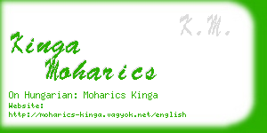 kinga moharics business card